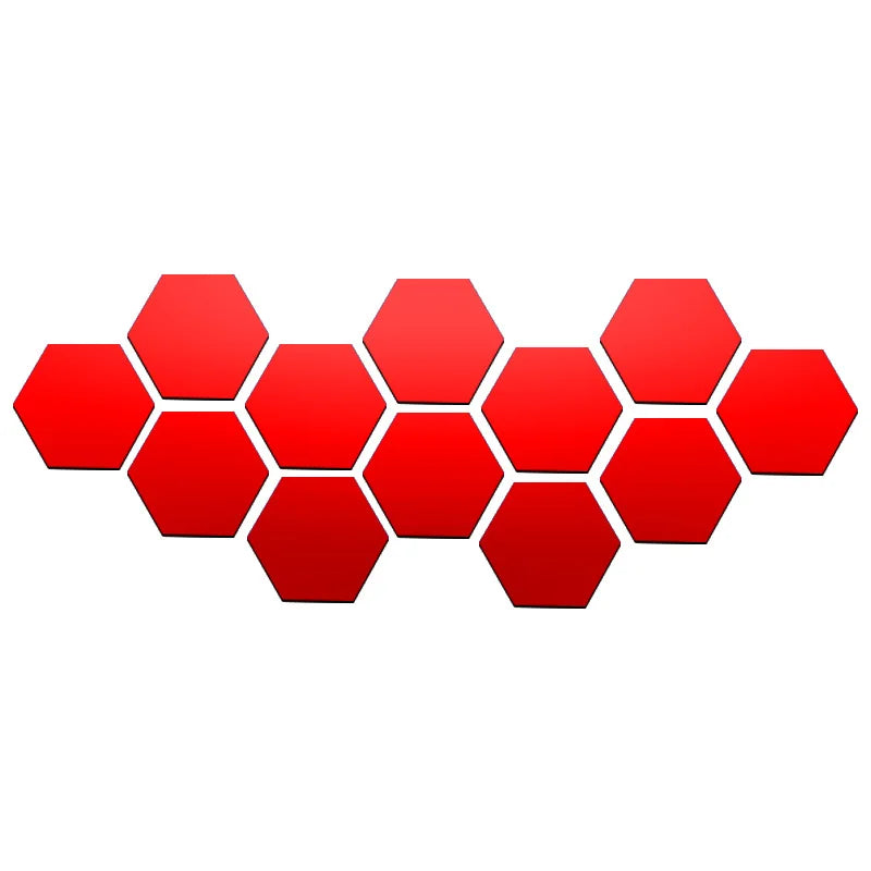 Hexagon 3D Mirror Wall Stickers (Multiple Sizes)
