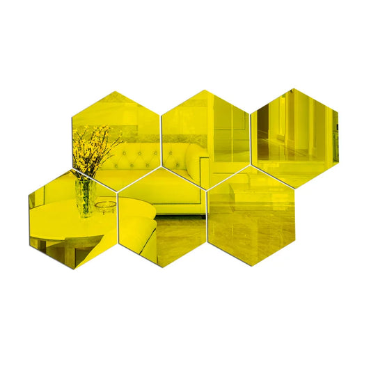 Hexagon 3D Mirror Wall Stickers (Multiple Sizes)