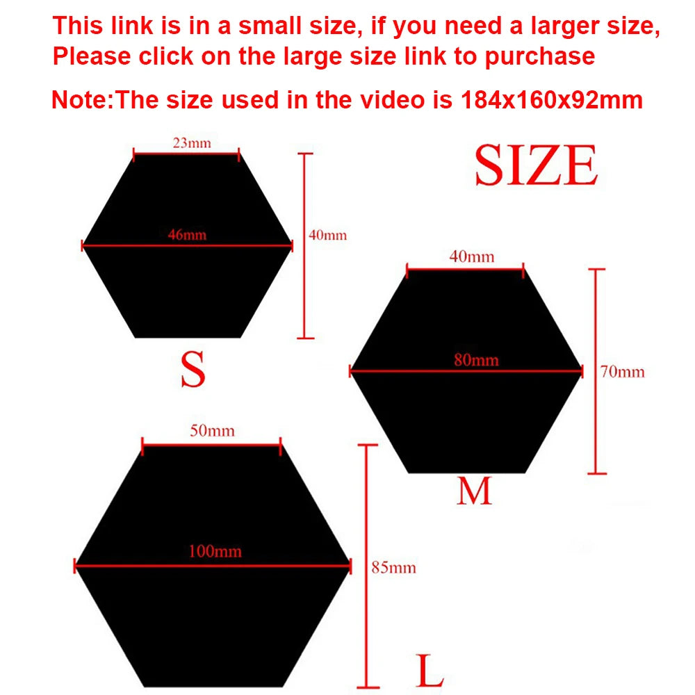 Hexagon 3D Mirror Wall Stickers (Multiple Sizes)