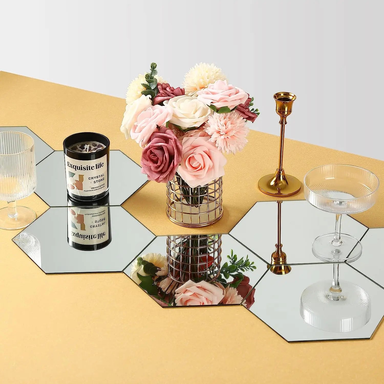 Hexagon 3D Mirror Wall Stickers (Multiple Sizes)
