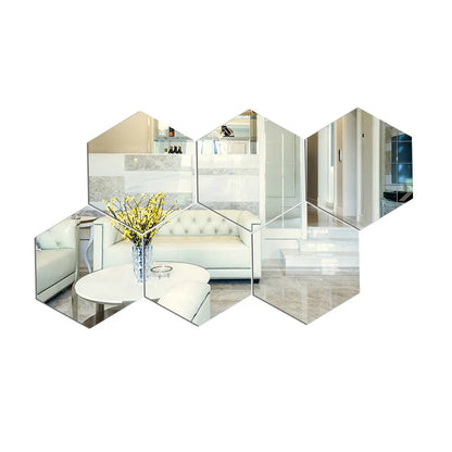 Hexagon 3D Mirror Wall Stickers (Multiple Sizes)