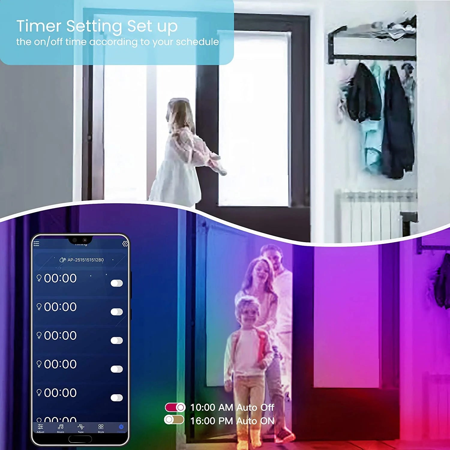 50 FT LED Strip Lights,Bluetooth LED Lights (App+Remote +Mic).