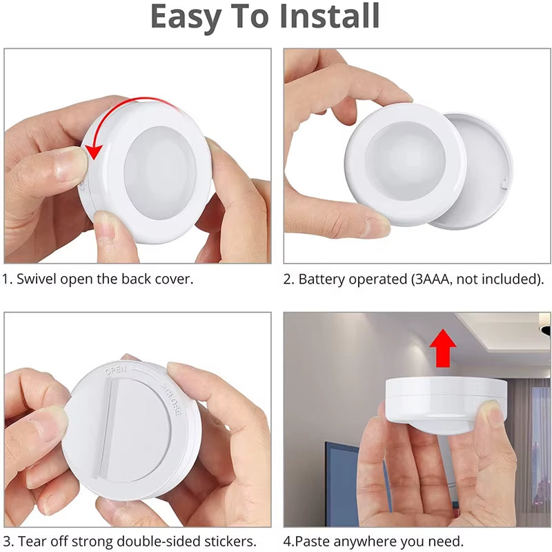 LED Light Puck Lights (Dimmable Battery Powered Lights with Wireless Remote Controls}