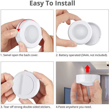 LED Light Puck Lights (Dimmable Battery Powered Lights with Wireless Remote Controls}
