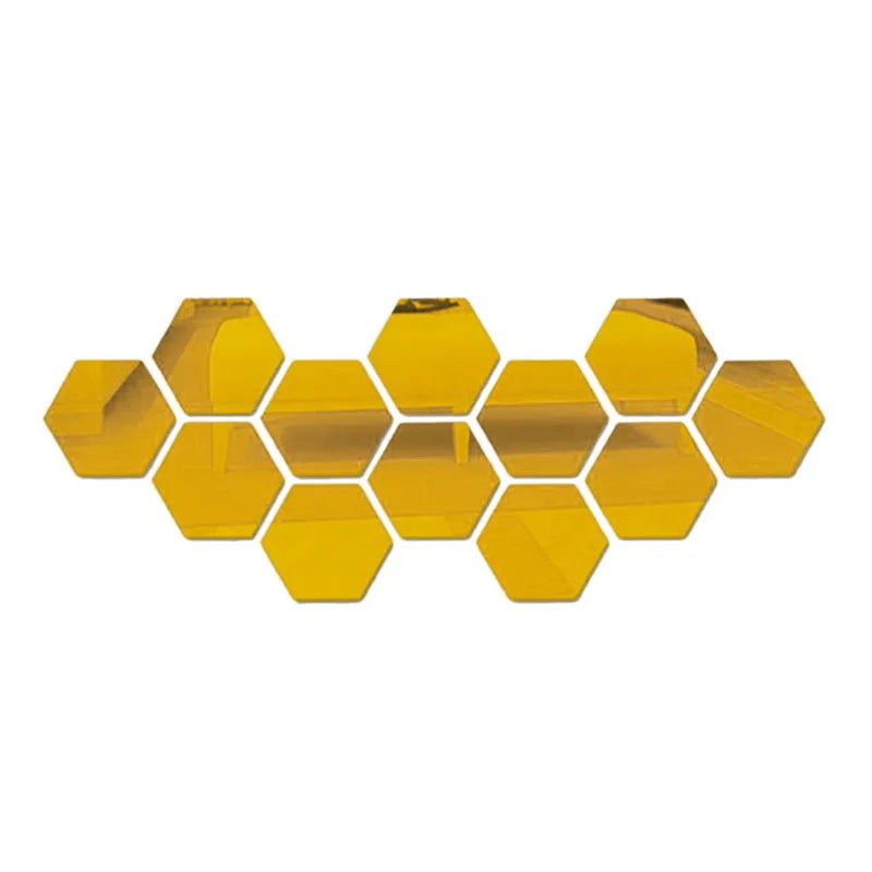 Hexagon 3D Mirror Wall Stickers (Multiple Sizes)