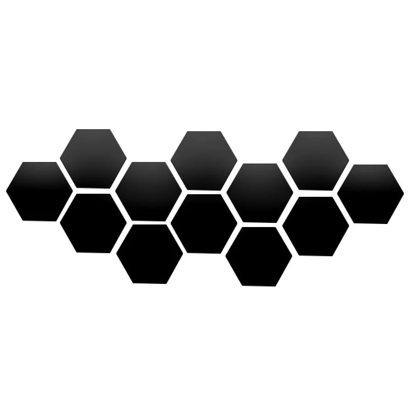 Hexagon 3D Mirror Wall Stickers (Multiple Sizes)